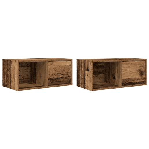 Móveis TV - Armários de TV 2 peças madeira velha 60x31x25,5cm madeira trabalhada