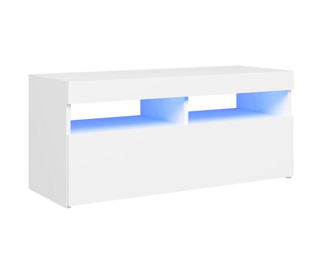 Mueble tv - mesa de tv con luces led blanco 90x35x40 cm