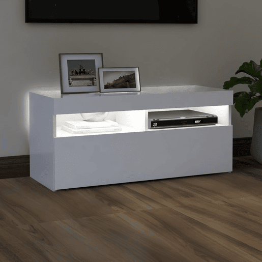 Móvel de TV - Modulo de TV - Armário de TV com luzes LED 90x35x40 cm branco