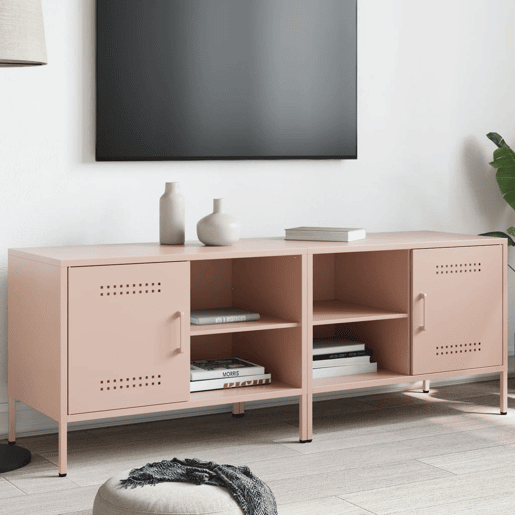 móveis de TV - Armários TV 2 pcs 68x39x50,5 cm aço rosa