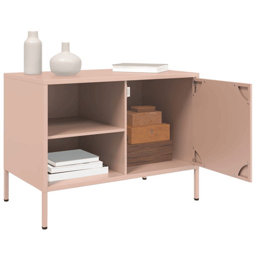 móveis de TV - Armários TV 2 pcs 68x39x50,5 cm aço rosa