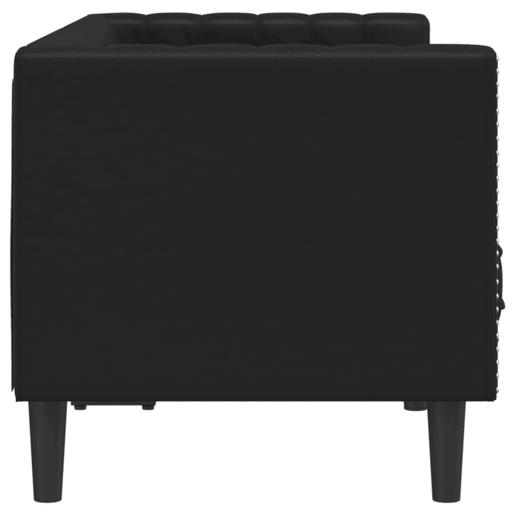 Sofá chesterfield 2 lugares - Sofá fixo couro artificial preto