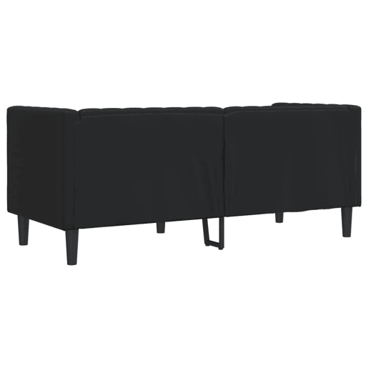 Sofá chesterfield 2 lugares - Sofá fixo couro artificial preto