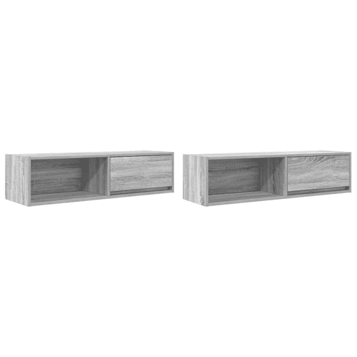 móveis de TV - Armários TV 2pcs 100x31x25,5cm deriv. madeira cinzento sonoma
