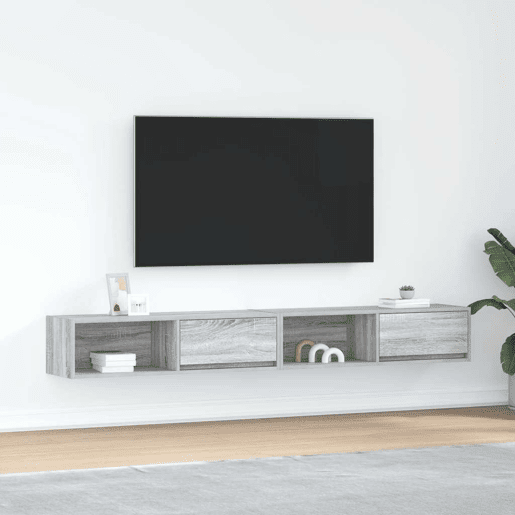 móveis de TV - Armários TV 2pcs 100x31x25,5cm deriv. madeira cinzento sonoma