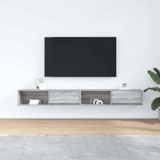 móveis de TV - Armários TV 2pcs 100x31x25,5cm deriv. madeira cinzento sonoma