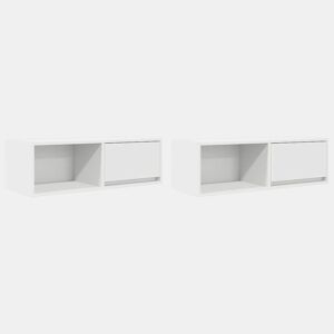 móveis de TV - Armários TV 2 pcs 80x31x25,5 cm deriv. madeira branco