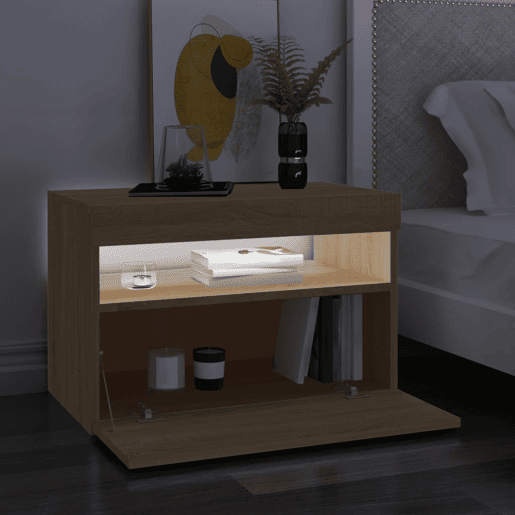 Móvel de TV - Modulo de TV - Armário de TV com luzes LED 60x35x40 cm carvalho sonoma