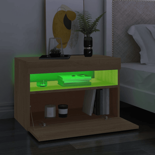 Móvel de TV - Modulo de TV - Armário de TV com luzes LED 60x35x40 cm carvalho sonoma