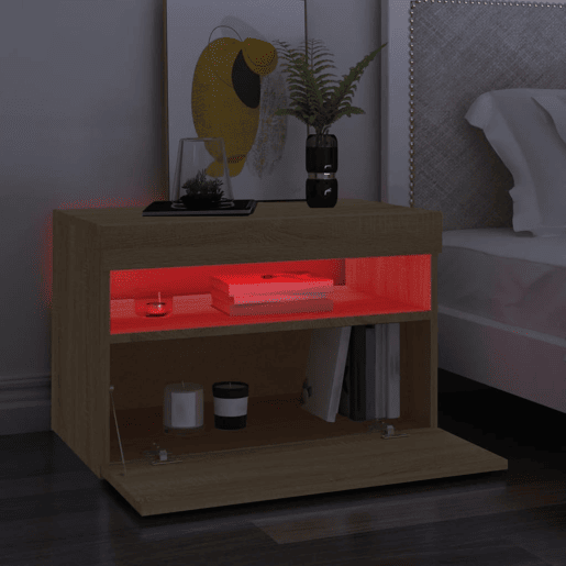 Móvel de TV - Modulo de TV - Armário de TV com luzes LED 60x35x40 cm carvalho sonoma