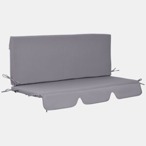 Outsunny Almofada para Baloiço de 2 Peças 130x45x5 cm Almofada para Baloiço de Assento e Encosto Acolchoado para Jardim Varanda Exterior Cinza