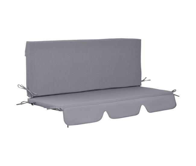 Outsunny cojín para columpio de 2 piezas 130 x 45 x 5 cm. cojín para columpio con asiento y respaldo acolchado para jardín, balcón exterior, gris