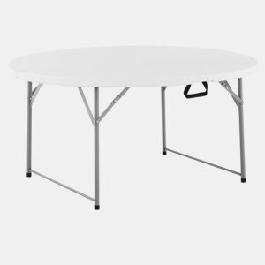 Marbueno Mesa Plegável Resina Branca D.122x74 cm Catering, Praia e Camping 10530
