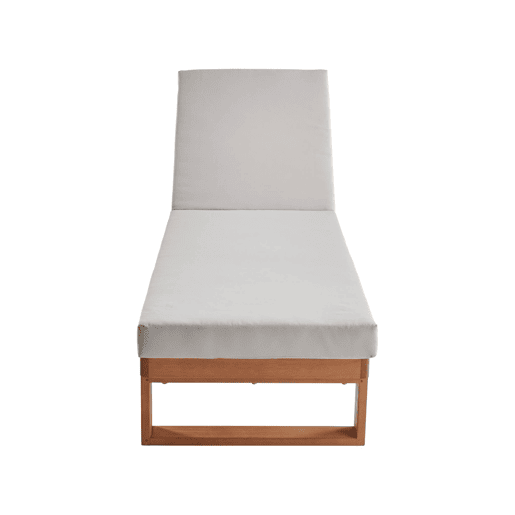 Espreguiçadeira de madeira de eucalipto, multi posições, Pamplona, Beige, 204x63x91 cm