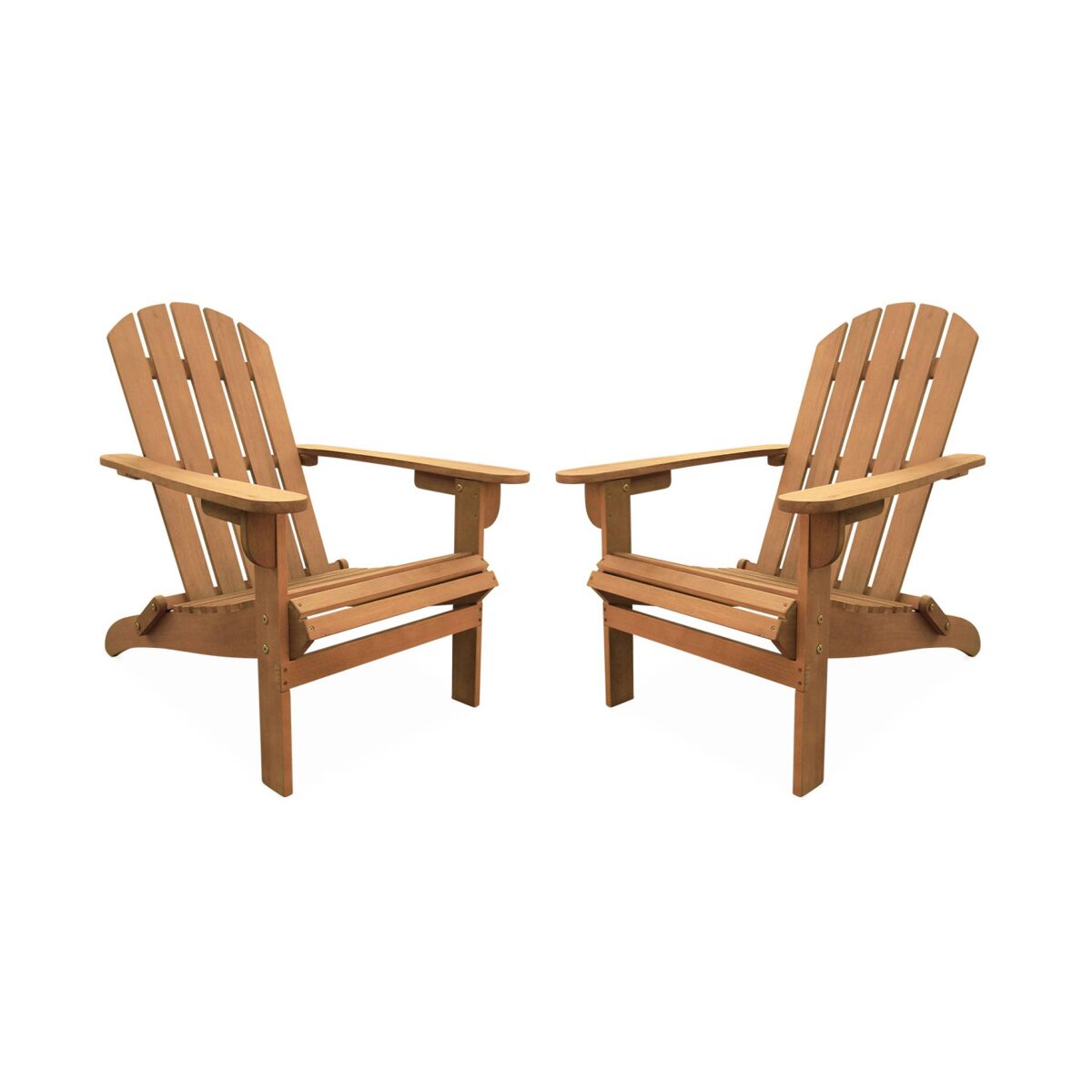 Sillón de jardín de madera, set de 2