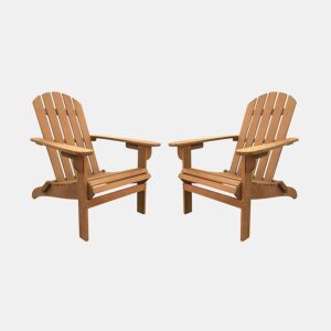 Set de 2 cadeiras de jardim de madeira de eucalipto, Adirondack Salamanca x2, Madeira, 69x88.5x90 cm