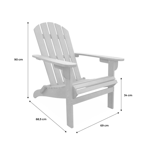 Set de 2 cadeiras de jardim de madeira de eucalipto, Adirondack Salamanca x2, Madeira, 69x88.5x90 cm