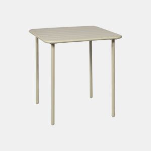 Mesa de jardim metálica de 2 lugares, Amelia 70cm, Beige, 70x70x72.5 cm