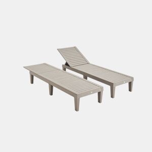 EspreguiƧadeira de plƔstico multiposiƧƵes, set de 2, Pia x2, Cinza, 157x83.5x58 cm