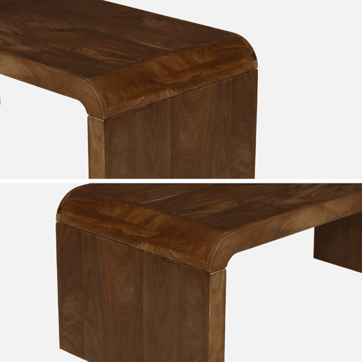 Mesa de centro retangular em acácia maciça, 100cm, Dana, Madeira de nogueira, 100x50x40 cm