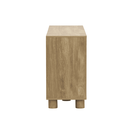 Aparador exótico efeito madeira com 4 portas, 155cm, Pondi, Manguier, 155x40x72 cm