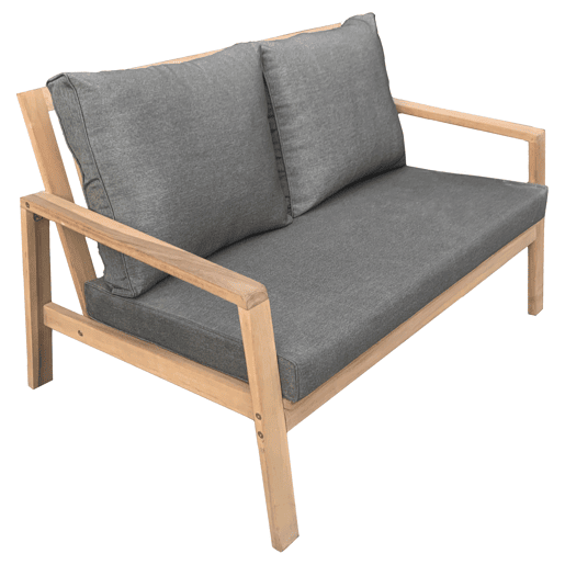 Conjunto de mobiliário de jardim Acacia GILI 4 lugares - almofadas cinzentas