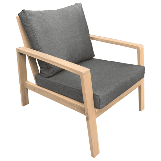 Conjunto de mobiliário de jardim Acacia GILI 4 lugares - almofadas cinzentas