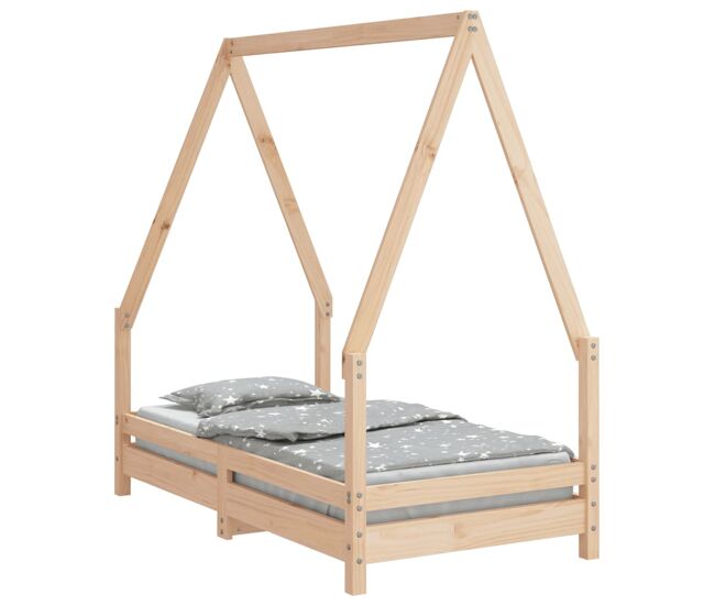 Vidaxl estructura de cama para niños madera maciza de pino 70x140 cm