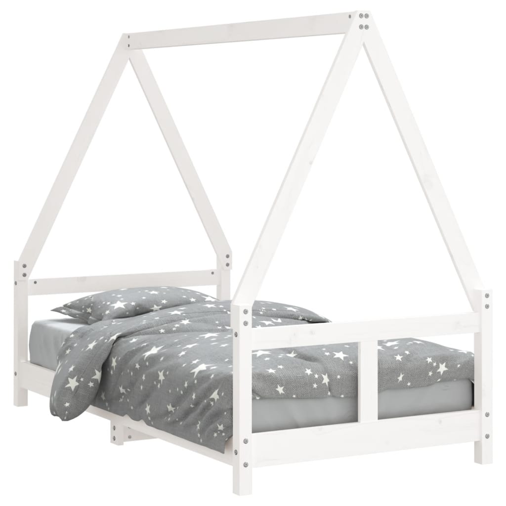 Vidaxl estructura de cama para niños madera de pino blanco 80x160 cm