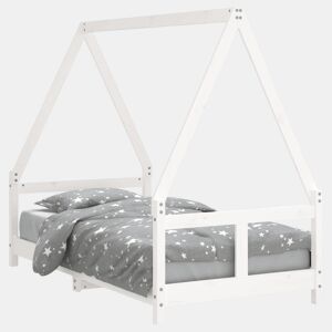 vidaXL Estrutura de cama infantil 80x160 cm pinho maciço branco