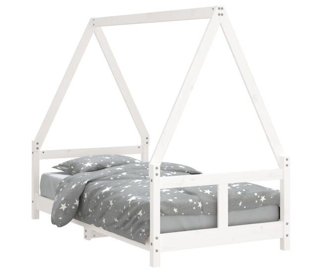 Vidaxl estructura de cama para niños madera de pino blanco 80x160 cm