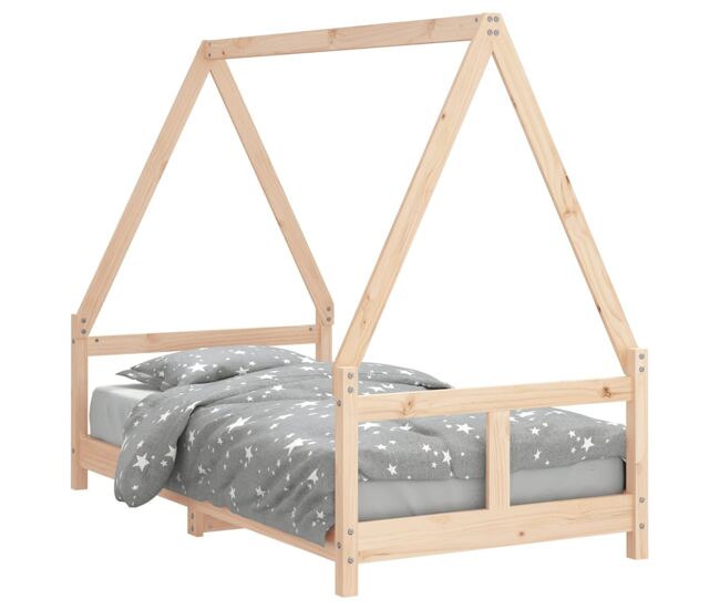 Vidaxl estructura de cama para niños madera maciza de pino 80x160 cm