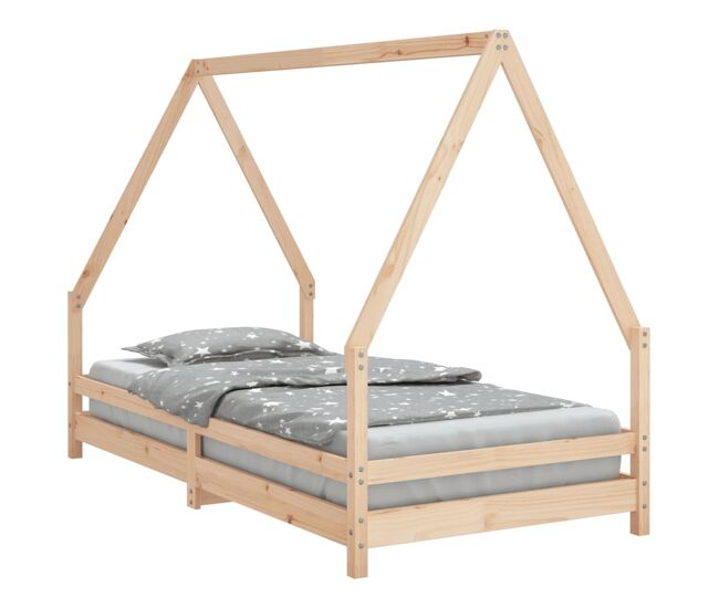 Vidaxl estructura de cama infantil madera maciza de pino 90x190 cm
