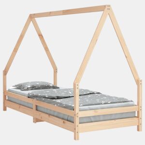 vidaXL Estrutura de cama infantil 90x200 cm pinho maciço