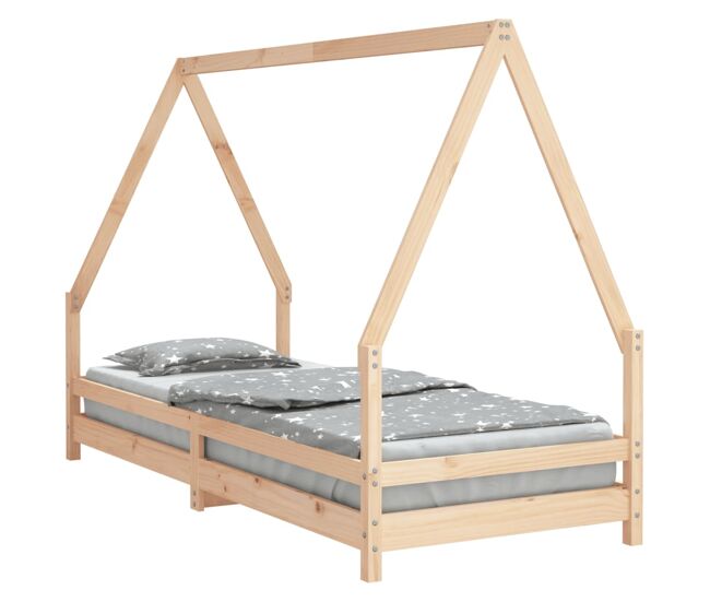 Vidaxl estructura de cama para niños madera maciza de pino 90x200 cm