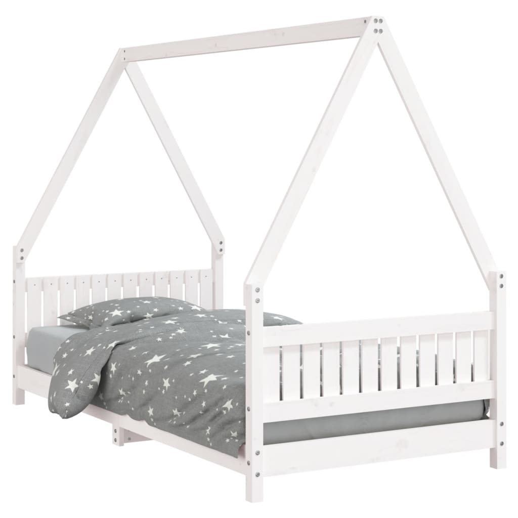 Vidaxl estructura de cama para niños madera de pino blanco 90x190 cm