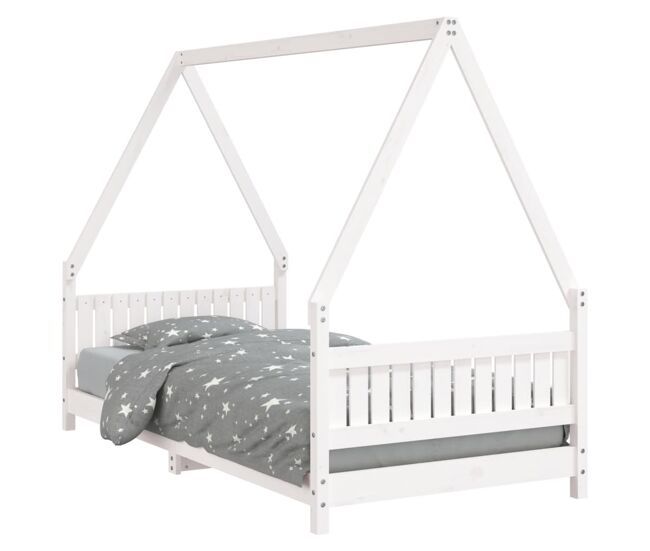 Vidaxl estructura de cama para niños madera de pino blanco 90x190 cm