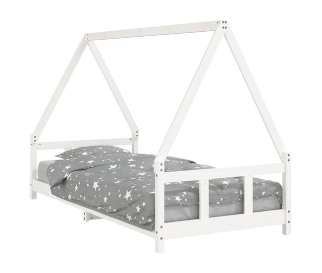 Vidaxl estructura de cama para niños madera de pino blanco 90x200 cm
