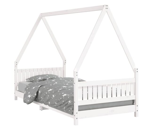 Vidaxl estructura de cama para niños madera de pino blanco 90x200 cm