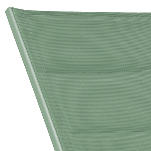 Conjunto de 2 espreguiçadeiras e mesa de apoio BARBADOS em textilene verde sálvia - alumínio verde sálvia