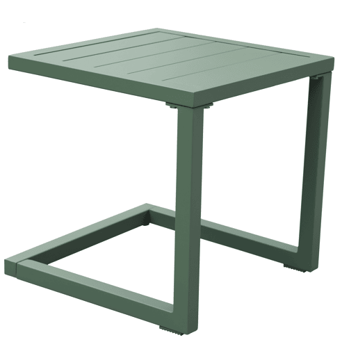 Conjunto de 2 espreguiçadeiras e mesa de apoio BARBADOS em textilene verde sálvia - alumínio verde sálvia