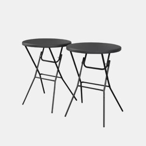 Mesa dobrável, set de 2, Gala x2, Cinza escuro, 81x81x110 cm