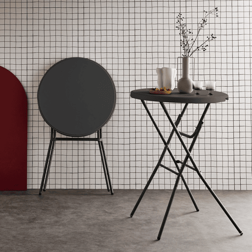 Mesa dobrável, set de 2, Gala x2, Cinza escuro, 81x81x110 cm