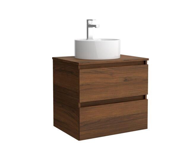 Mueble de baño bequia 70cm + encimera + lavabo posar | nogal|70x45x54