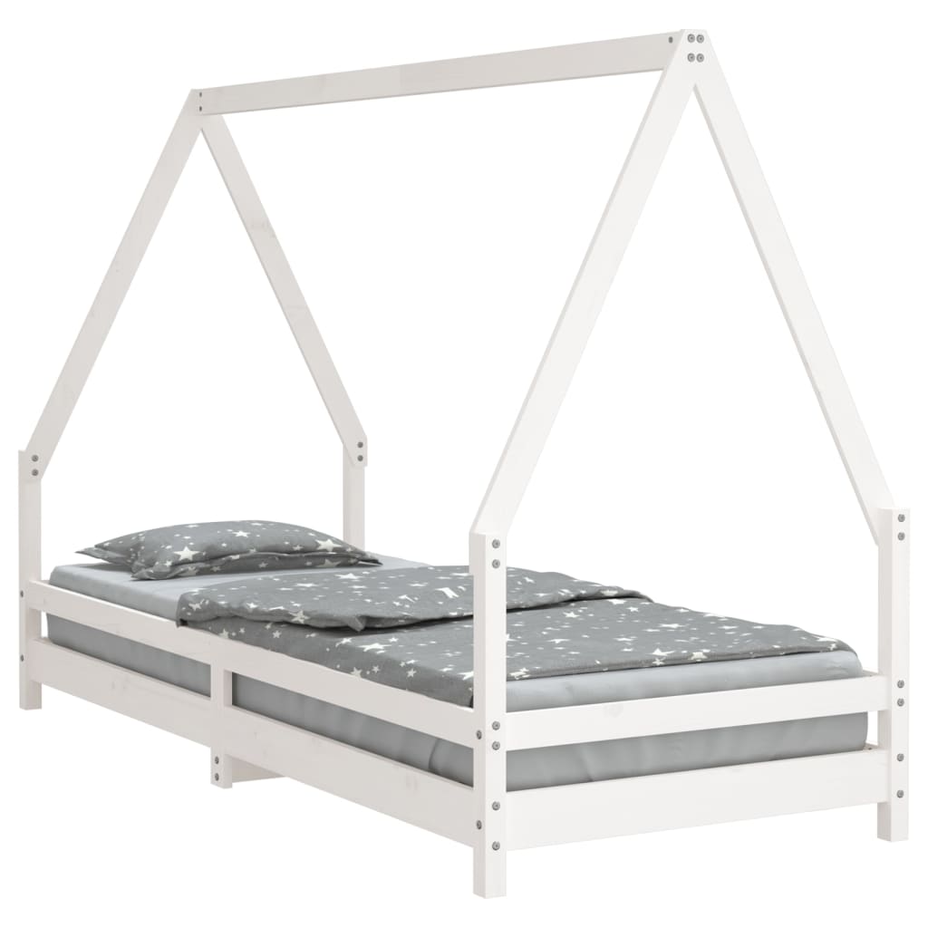 Vidaxl estructura de cama para niños madera de pino blanco 80x200 cm