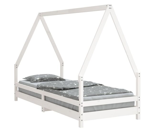 Vidaxl estructura de cama para niños madera de pino blanco 80x200 cm