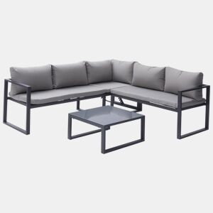 IBIZA conjunto de mobiliário modular de jardim em tecido cinzento 4 lugares - antracite de alumínio