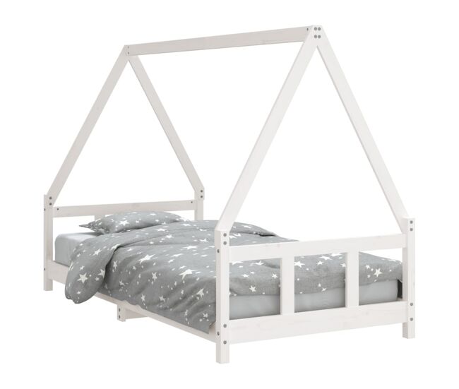 Vidaxl estructura de cama para niños madera de pino blanco 90x190 cm