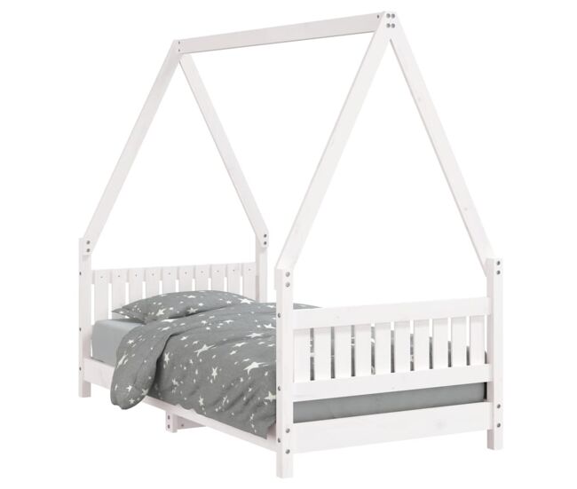 Vidaxl estructura de cama para niños madera de pino blanco 80x160 cm