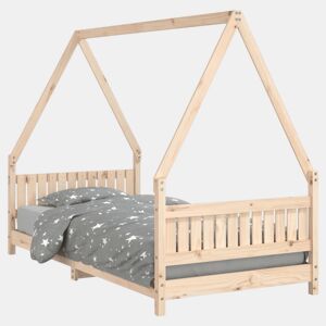 vidaXL Estrutura de cama infantil 90x190 cm madeira de pinho maciça